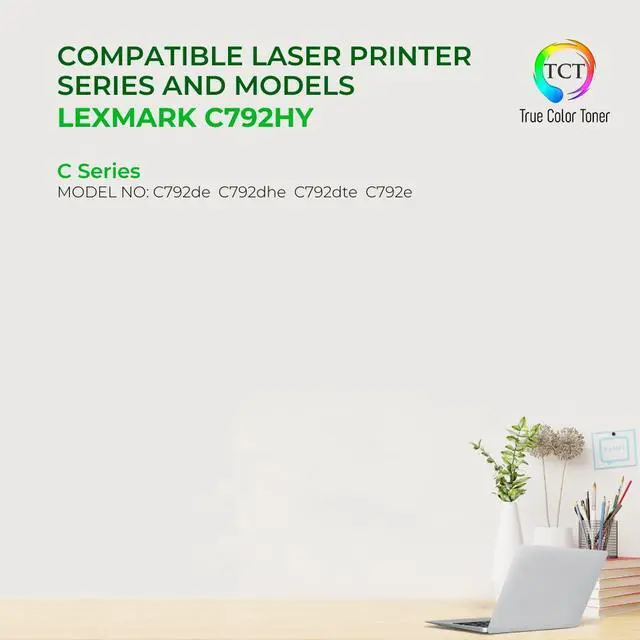 Alt view image 2 of 6 - True Color Toner Premium Compatible Toner Cartridge Replacement for Lexmark C792H C792X1KG C792X1CG C792X1MG C792X1YG Extra High Yield Works With Lexmark C792