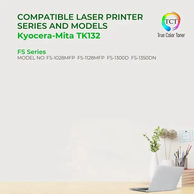 Alt view image 2 of 6 - True Color Toner TK132 Toner Cartridge - Premium Compatible Replacement for Kyocera-Mita TK-132 TK132 Black Works With Kyocera-Mita FS 1028MFP 1128MFP 1300D