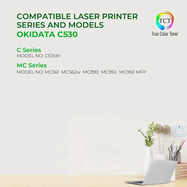 Alt view image 2 of 6 - True Color Toner C530 Toner Cartridge 4 Pack - Premium Compatible Replacement for Okidata 44469802 44469721 44469720 44469719 Works With Okidata C530 C510DN C530DN MC561DN