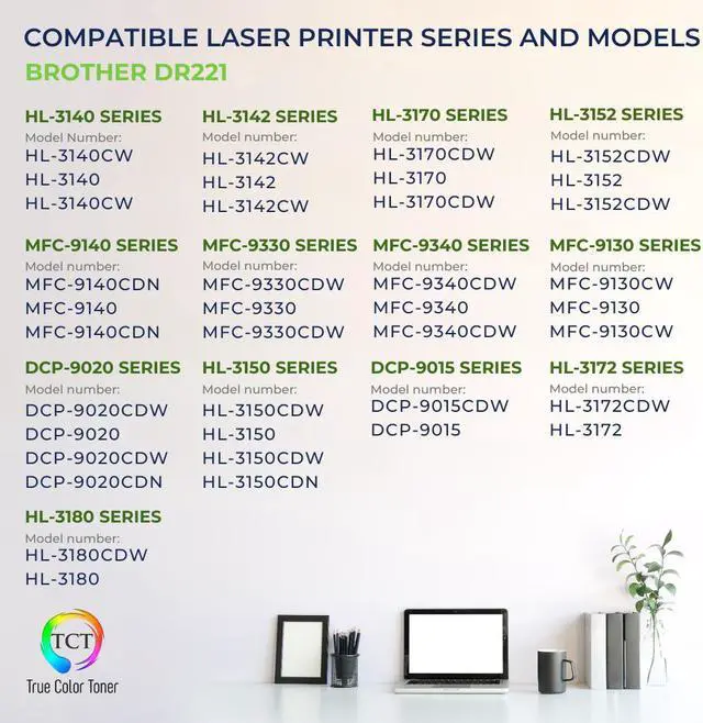 Alt view image 2 of 6 - True Color Toner DR221 Black Drum Unit - Premium Compatible Replacement for Brother DR-221 for Brother DR221 DCP-9020CDN HL 3140CW 3150CDN 3170CDW 3180CDW MFC-9130CW 9330CDW 9340CDW