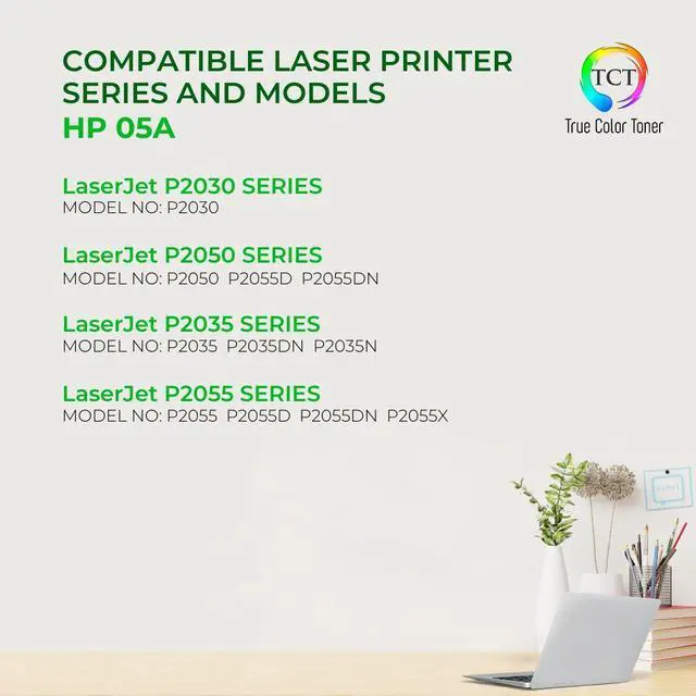 Alt view image 2 of 6 - True Color Toner 05A Toner Cartridge - Premium Compatible Replacement for HP 05A CE505A Black Works With HP LaserJet P2030 P2035 P2035N P2050 P2055D P2055DN P2055X