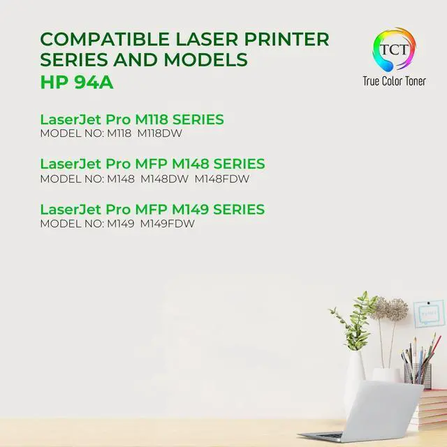 Alt view image 2 of 6 - True Color Toner 94A Toner Cartridge 2 Pack - Premium Compatible Replacement for HP 94A CF294A Black Works With HP Laserjet Pro M118 MFP M148 M149