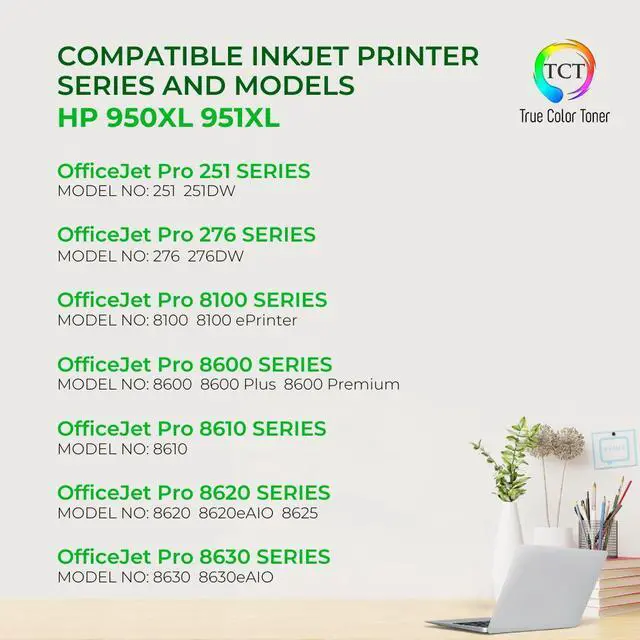 Alt view image 2 of 6 - TCT 950XL 951XL Color Ink Cartridge 3 Pack - Premium Compatible Replacement for HP 951XL 951 XL CN046AN CN047AN CN048AN Works With HP OfficeJet Pro 251DW 276DW MFP