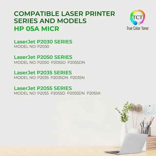 Alt view image 2 of 6 - True Color Toner 05A MICR Toner Cartridge - Premium Compatible Replacement for HP 05A CE505A MICR Black Works With HP Laserjet P2035 P2035n P2055 P2055d P2055dn P2055x