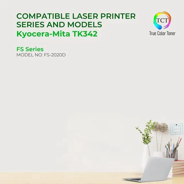Alt view image 2 of 6 - True Color Toner TK342 Toner Cartridge - Premium Compatible Replacement for Kyocera-Mita TK-342 TK342 Black Works With Kyocera-Mita FS 2020D 2020DN