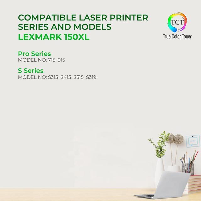 Alt view image 2 of 6 - True Color Toner Compatible Ink Cartridge Replacement for Lexmark 150XL 150 XL High Yield Works With Lexmark Pro 715 915 S315 S415 S515