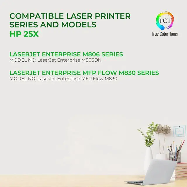 Alt view image 2 of 6 - True Color Toner 25X Toner Cartridge 2 Pack - Premium Compatible Replacement for HP 25X CF325X Black High Yield Works With HP LaserJet Enterprise M806DN MFP Flow M830