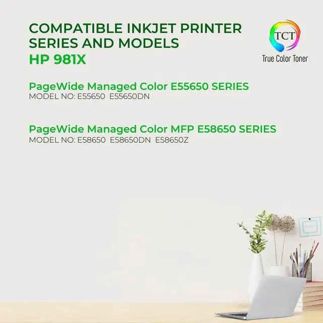 Alt view image 2 of 6 - True Color Toner 981X Ink Cartridge 4 Pack - Premium Compatible Replacement for HP 981X High Yield Works With HP PageWide Enterprise Color 556dn MFP 586z
