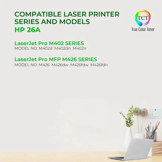 Alt view image 2 of 6 - True Color Toner 26A Toner Cartridge - Premium Compatible Replacement for HP 26A CF226A Black Works With HP LaserJet Pro M402D M402DN M402N MFP M426DW M426FDN M426FDW