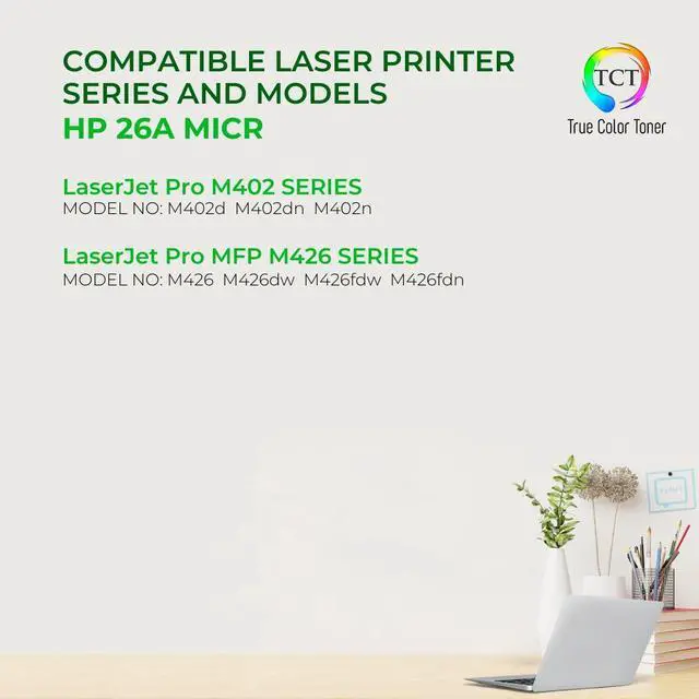 Alt view image 2 of 6 - True Color Toner 26A MICR Toner Cartridge - Premium Compatible Replacement for HP 26A CF226A MICR Black Works With HP LaserJet Pro M402 M402DN M402D M402DW M426FDN