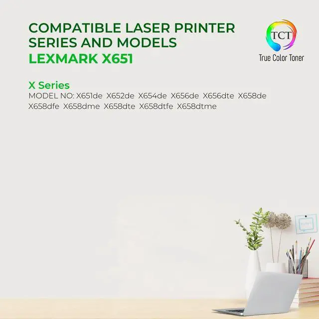 Alt view image 2 of 6 - TCT Premium Compatible Toner Cartridge Replacement for Lexmark X651 X651H21A Black Works With Lexmark X651 X652 X654 X464 X656 X658