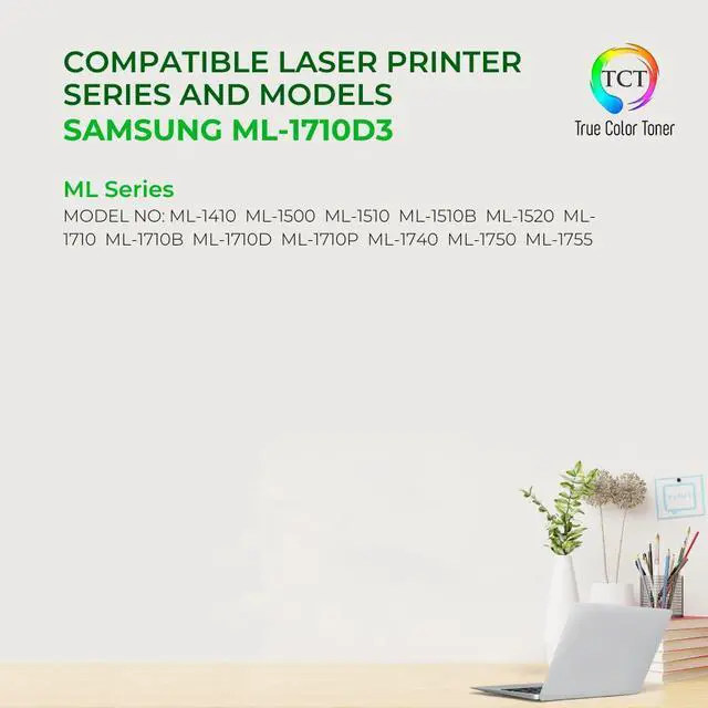 Alt view image 2 of 6 - True Color Toner 1710D3 Toner Cartridge - Premium Compatible Replacement for Samsung ML-1710D3 Black Works With Samsung ML-1410 1500 1510 1510B 1520