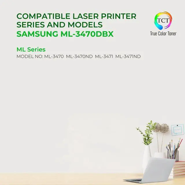 Alt view image 2 of 6 - True Color Toner 3470DBX Toner Cartridge 2 Pack - Premium Compatible Replacement for Samsung ML-3470DB Black High Yield Works With Samsung ML-3470C 3470D 3471ND