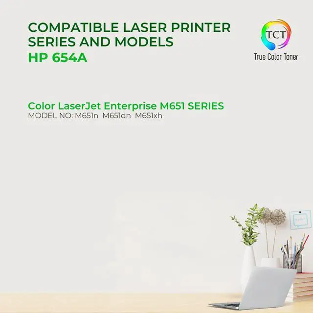 Alt view image 2 of 6 - TCT 654A Cyan TAA Compliant Toner Cartridge - Premium Compatible Replacement for HP 654A CF331A Works With HP Color LaserJet Enterprise M651DN M651N M651XH Printers