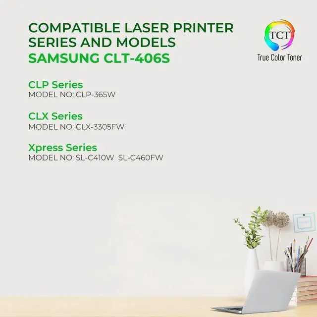 Alt view image 2 of 6 - True Color Toner 406S Magenta Toner Cartridge - Premium Compatible Replacement for Samsung CLT-406S CLT-M406S Magenta Works With Samsung CLP-360 366 366W 365W 368 CLX-3300