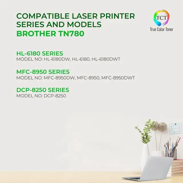 Alt view image 2 of 6 - True Color Toner TN780 Toner Cartridge 2 Pack and DR720 Drum Unit - Premium Compatible Replacements for Brother HL-6180DW 6180DWT MFC-8950DW 8950DWT DCP-8250