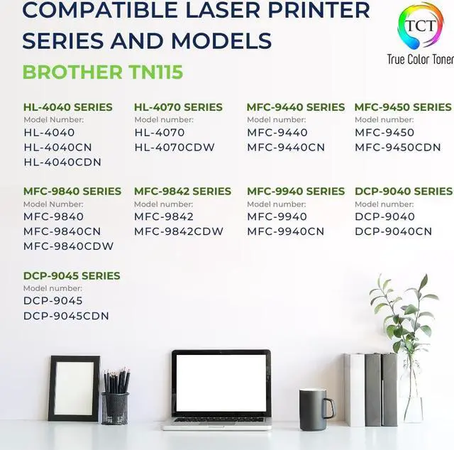 Alt view image 2 of 6 - True Color Toner TN115 Black Toner Cartridge - Premium Compatible Replacement for Brother TN-115 TN115BK Black Works With Brother HL-4040 4070 MFC-9440 DCP-9040