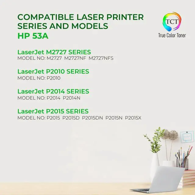 Alt view image 2 of 6 - TCT 53A TAA Compliant Toner Cartridge - Premium Compatible Replacement for HP 53A Q7553A Black Works With HP LaserJet P2014 P2014N P2015D P2015N P2015DN Printers