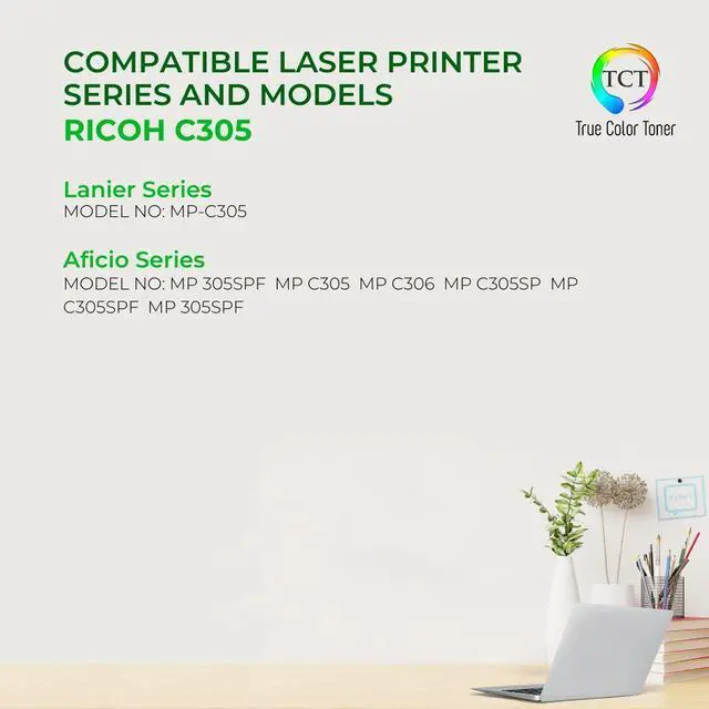 Alt view image 2 of 6 - True Color Toner C305 Toner Cartridge 4 Pack - Premium Compatible Replacement for Ricoh Aficio MP C305SPF