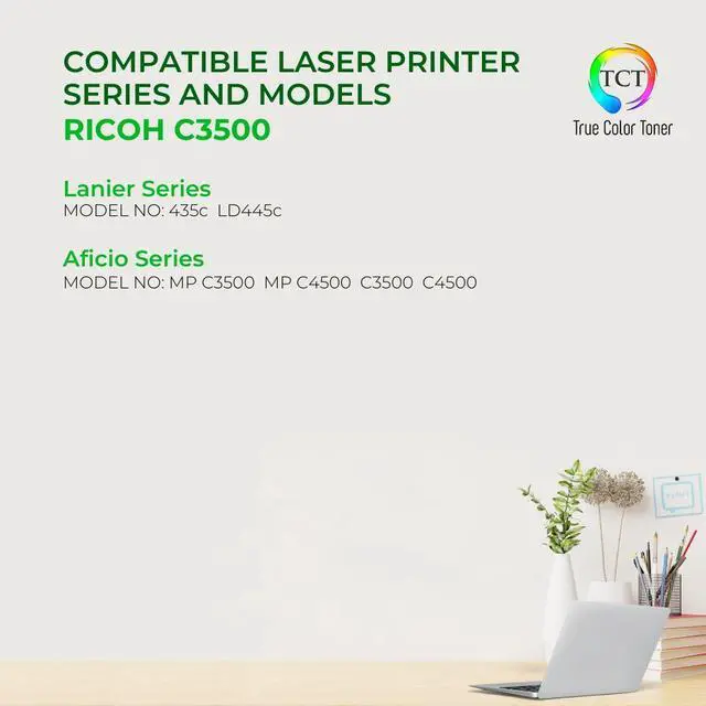 Alt view image 2 of 6 - True Color Toner C3500 Magenta Toner Cartridge - Premium Compatible Replacement for Ricoh Aficio C3500 888606 / 841344 Magenta Works With Ricoh Aficio MP C3500 C4500