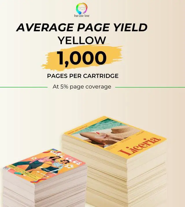 Alt view image 3 of 6 - True Color Toner 407S Yellow Toner Cartridge - Premium Compatible Replacement for Samsung CLT-407S CLT-Y407S Yellow Works With Samsung CLP-320 320N 321N 325 325W 326 CLX-3180