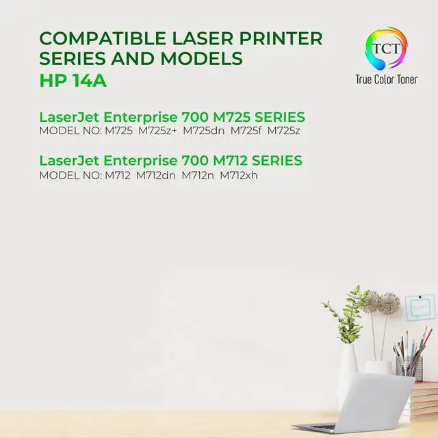 Alt view image 2 of 6 - True Color Toner 14A Toner Cartridge - Premium Compatible Replacement for HP 14A CF214A Black Works With HP LaserJet Enterprise 700 M712DN M712N M712XH M725Z+ MFP M725DN M725F M725Z