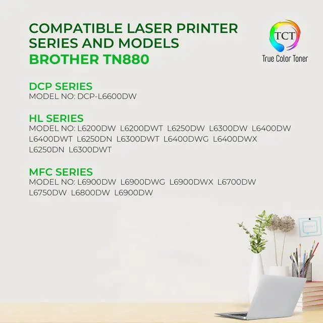 Alt view image 2 of 6 - True Color Toner TN880 Toner Cartridge 4 Pack - Premium Compatible Replacement for Brother TN-880 Black Super High Yield Works With Brother HL-L6200DW L6300DW L6400DW MFC-L6700DW L6800DW