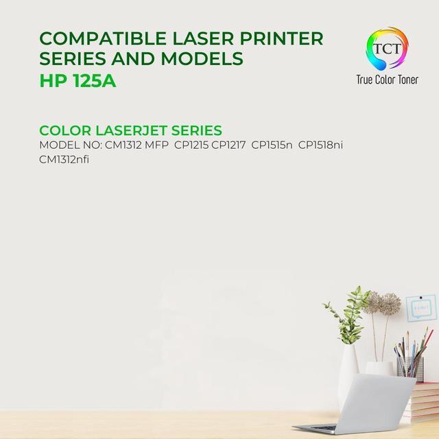 Alt view image 2 of 6 - True Color Toner 125A Cyan Toner Cartridge - Premium Compatible Replacement for HP 125A CB541A Works With HP Color LaserJet CP1215 CP1515N CP1518NI CM1312