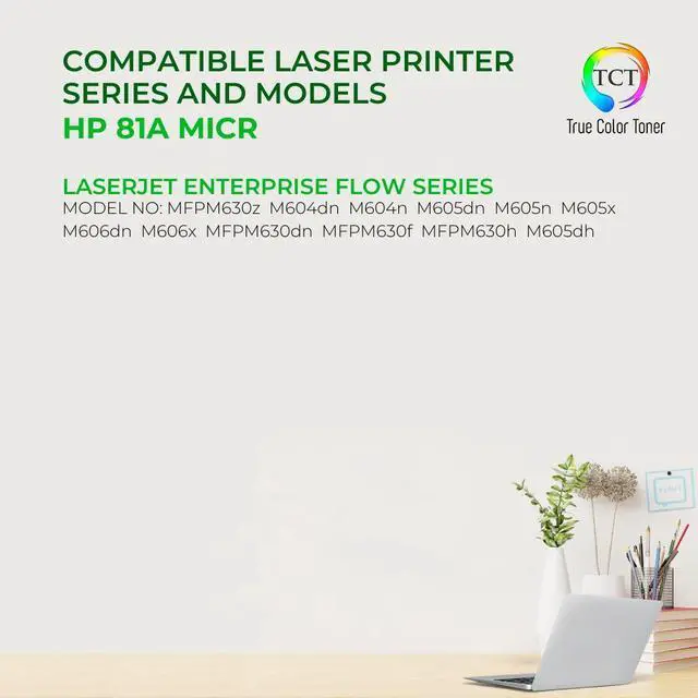 Alt view image 2 of 6 - TCT 81A MICR TAA Compliant MICR Toner Cartridge - Premium Compatible Replacement for HP 81A CF281A MICR Black Works With HP LaserJet Enterprise Flow MFP M630z M604dn M605dn M605x M606x Printers