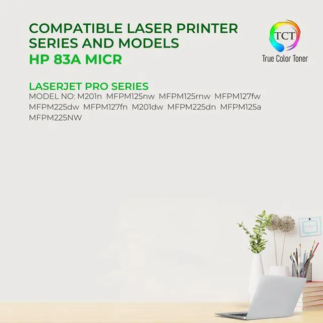 Alt view image 2 of 6 - True Color Toner 83A MICR Toner Cartridge - Premium Compatible Replacement for HP 83A CF283A MICR Black Works With HP LaserJet Pro M201N MFP M125 M127 M201 M225 MFP