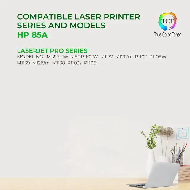 Alt view image 2 of 6 - True Color Toner 85A Toner Cartridge - Premium Compatible Replacement for HP 85A CE285A Black Works With HP LaserJet Pro P1100 P1102 M1132 M1210 M1130 M1212NF M1217NFW