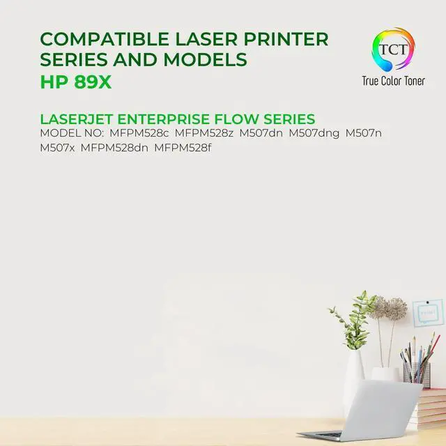 Alt view image 2 of 6 - TCT 89X TAA Compliant Toner Cartridge - Premium Compatible Replacement for HP 89X CF289X Black High Yield Works With HP LaserJet Enterprise M507, MFP M528 Printers