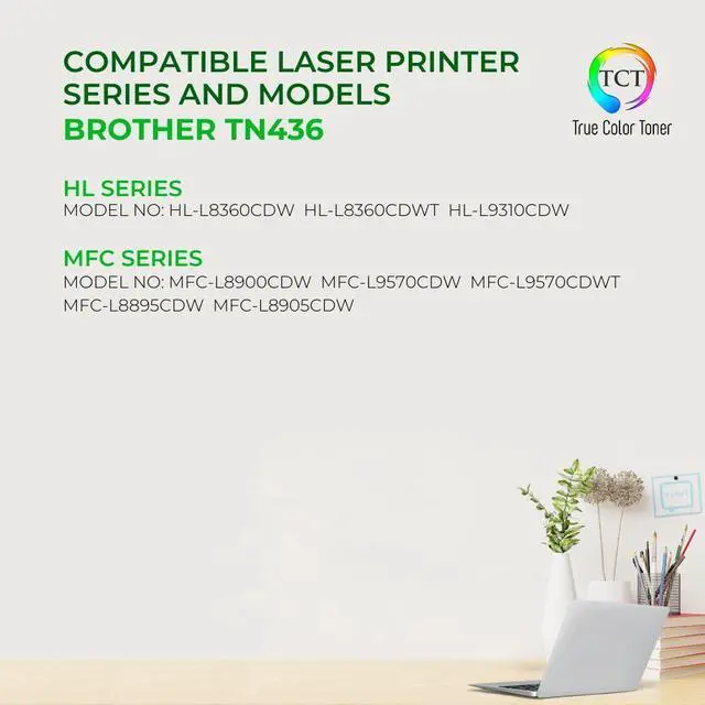 Alt view image 2 of 6 - True Color Toner TN436 Black Toner Cartridge 2 Pack - Premium Compatible Replacement for Brother TN-436 TN436BK Black High Yield Works With Brother HL-L8260CDW L8360CDW MFC-L8610CDW L8900CDW