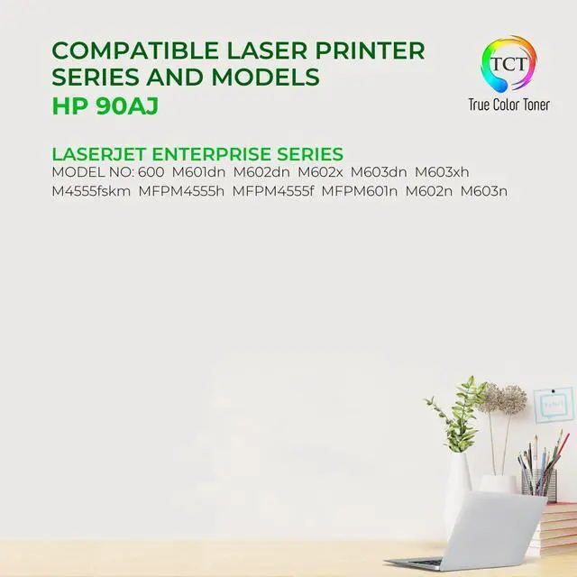 Alt view image 2 of 6 - True Color Toner 90AJ Jumbo Toner Cartridge - Premium Compatible Replacement for HP 90AJ CE390AJ Jumbo Yield Black Works With HP LaserJet Enterprise 600 M601DN M601N M602DN MFP