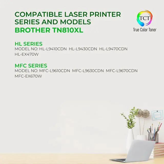 Alt view image 2 of 6 - True Color Toner TN810XL Cyan Toner Cartridge - Premium Compatible Replacement for Brother TN-810XL Cyan High Yield Works With Brother HLL9410CDN L9430CDN EX470W MFCL9610CDN L9630CDN