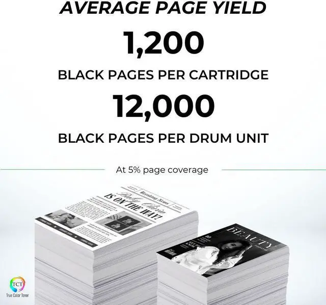 Alt view image 3 of 6 - True Color Toner TN630 Toner Cartridge 2 Pack and DR630 Drum Unit - Premium Compatible Replacements for Brother HL-L2340DW MFC-L2700DW L2740DW DCP-L2520DW L2540DW