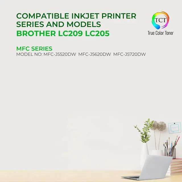Alt view image 2 of 6 - True Color Toner LC209 LC205 Ink Cartridge 5 Pack - Premium Compatible Replacement for Brother LC209 LC205 LC209BK LC205C LC205M LC205Y High Yield Works With Brother MFC-J5620DW J5520DW