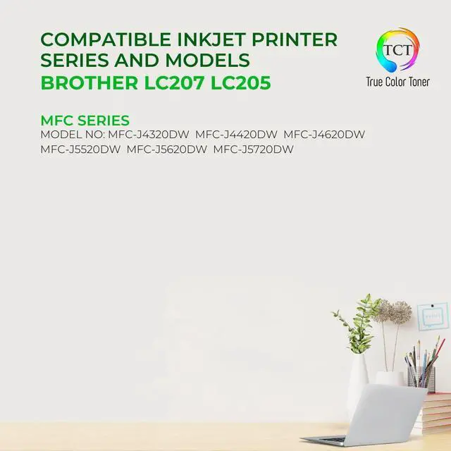 Alt view image 2 of 6 - TCT LC207 LC205 Ink Cartridge 5 Pack - Premium Compatible Replacement for Brother LC207 LC205 LC207BK LC205C LC205M LC205Y Works With Brother MFC-J4320DW J4420D J4620DW