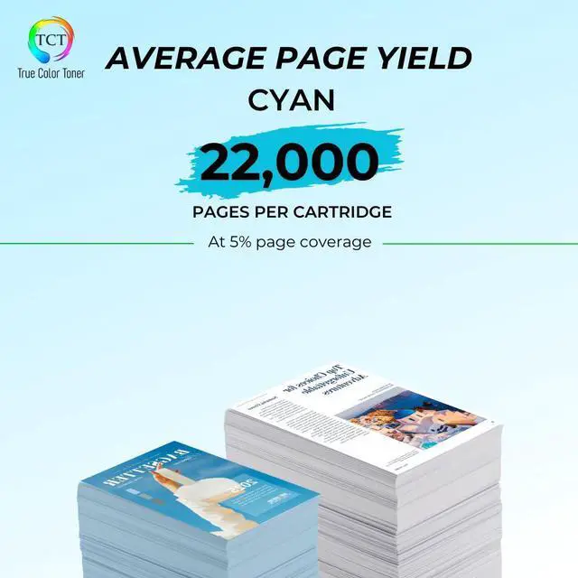Alt view image 3 of 6 - TCT 656X Cyan TAA Compliant Toner Cartridge - Premium Compatible Replacement for HP 656X CF461X High Yield Works With HP Color LaserJet Enterprise M652 M653 Printers