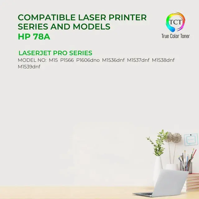 Alt view image 2 of 6 - True Color Toner 78A Toner Cartridge - Premium Compatible Replacement for HP 78A CE278A Black Works With HP LaserJet M1536 MFP M1536DNF P1560 P1566 P1606 P1606DN