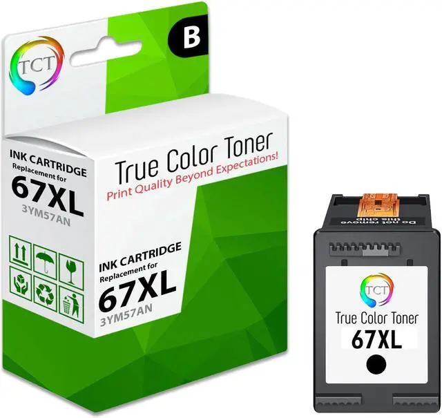Main image of TCT 67XL Black Ink Cartridge - Premium Compatible Replacement for HP 67XL 3YM57AN Black High Yield Works With HP Envy 6055 6052 6058 Envy Pro 6455 6475 6452 6458 6454