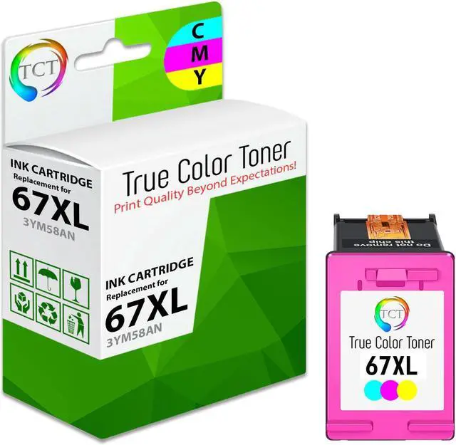 Main image of TCT 67XL Ink Cartridge - Premium Compatible Replacement for HP 67XL 3YM58AN Tri-Color High Yield Works With HP Envy 6055 6052 6058 Envy Pro 6455 6475 6452 6458 6454