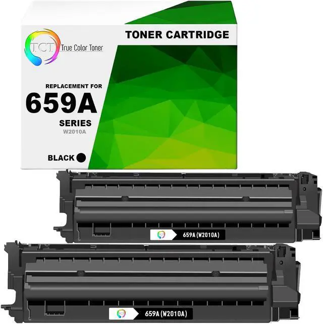 Main image of TCT 659A Black Toner Cartridge 2 Pack - Premium Compatible Replacement for HP 659A W2010A Black Works With Color LaserJet Enterprise M856 M856dn