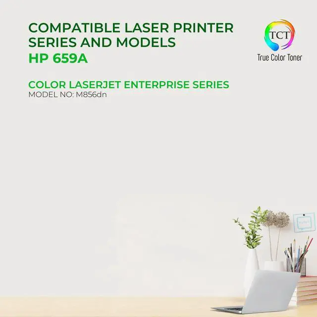 Alt view image 2 of 6 - TCT 659A Cyan Toner Cartridge - Premium Compatible Replacement for HP 659A W2011A Works With Color LaserJet Enterprise M856 M856dn MFP M776dn MFP Flow M776x