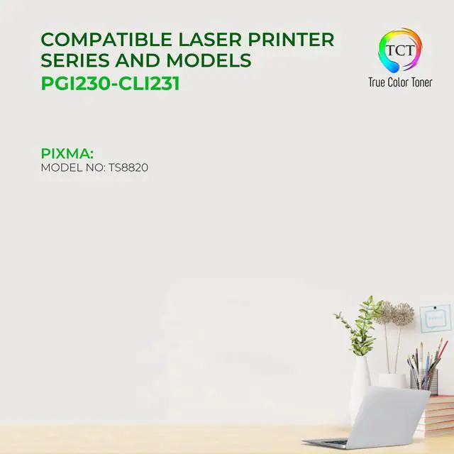 Alt view image 2 of 6 - True Color Toner PGI-230 CLI-231 Ink Cartridge 6 Pack - Premium Compatible Replacement for Canon PGI-230BK CLI-231BK CLI-231C CLI-231M CLI-231Y CLI-231GY Works With Canon PIXMA TS8820