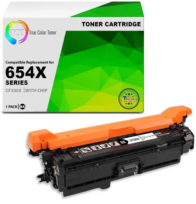 Main image of TCT 654X Black TAA Compliant Toner Cartridge - Premium Compatible Replacement for HP 654X CF330X High Yield Works With HP Color LaserJet Enterprise M651DN M651N M651XH Printers