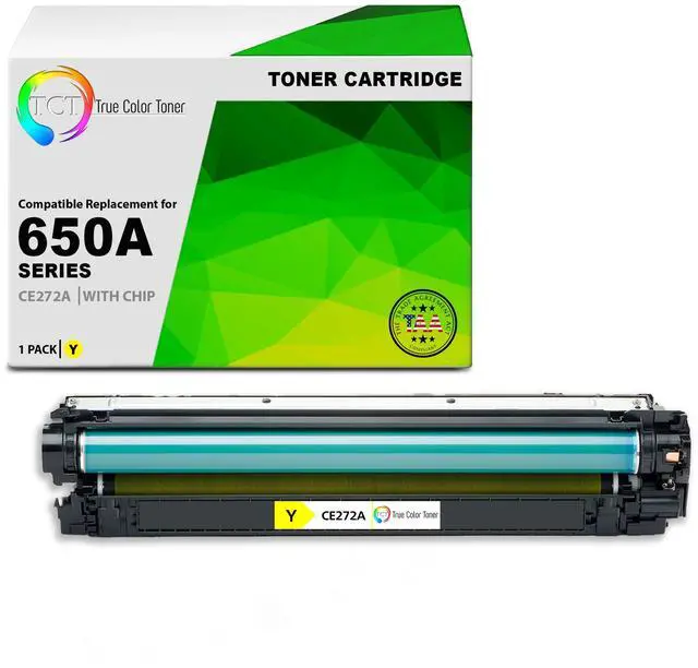 Main image of TCT 650A Yellow TAA Compliant Toner Cartridge - Premium Compatible Replacement for HP 650A CE272A Works With HP Color Laserjet Enterprise CP5525 CP5525dn CP5525n CP5525xh , M750dn M750n Printers