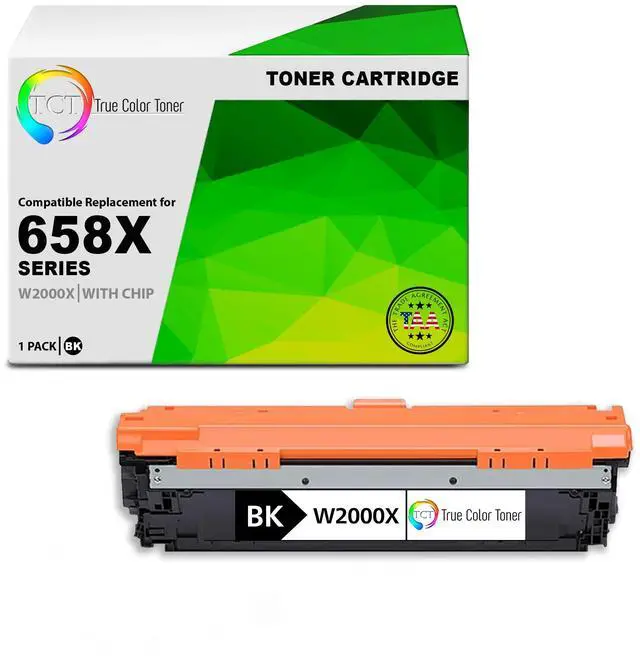 Main image of TCT 658X Black TAA Compliant Toner Cartridge - Premium Compatible Replacement for HP 658X W2000X High Yield Works With HP Color LaserJet Enterprise M751's Printers