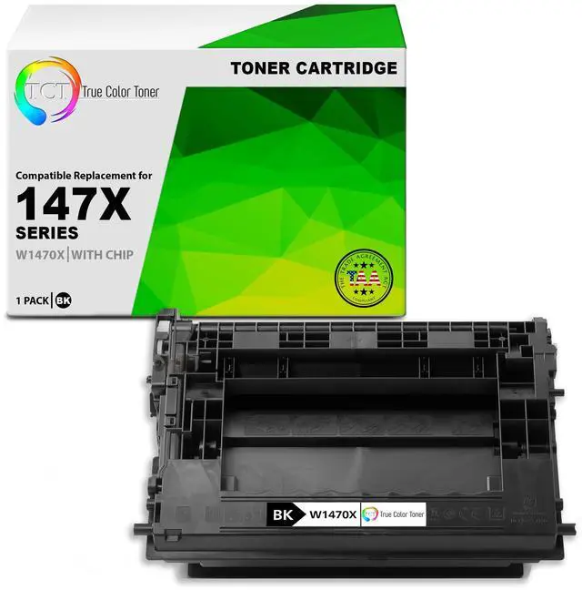 Main image of TCT 147X TAA Compliant Toner Cartridge - Premium Compatible Replacement for HP 147X W1470X Black High Yield Works With HP LaserJet Enterprise Flow MFP M634h M635z M636z Printers