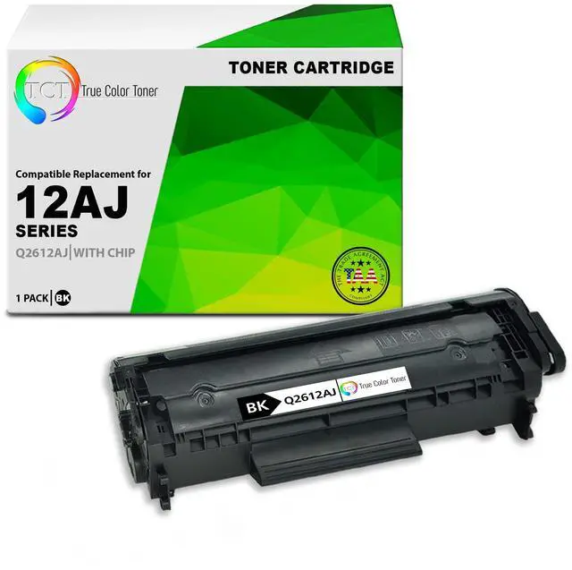 Main image of TCT 12AJ Jumbo TAA Compliant Toner Cartridge - Premium Compatible Replacement for HP 12AJ Q2612AJ Black Jumbo Yield Works With HP LaserJet 1010 1012 1015, M1319f MFP Printers